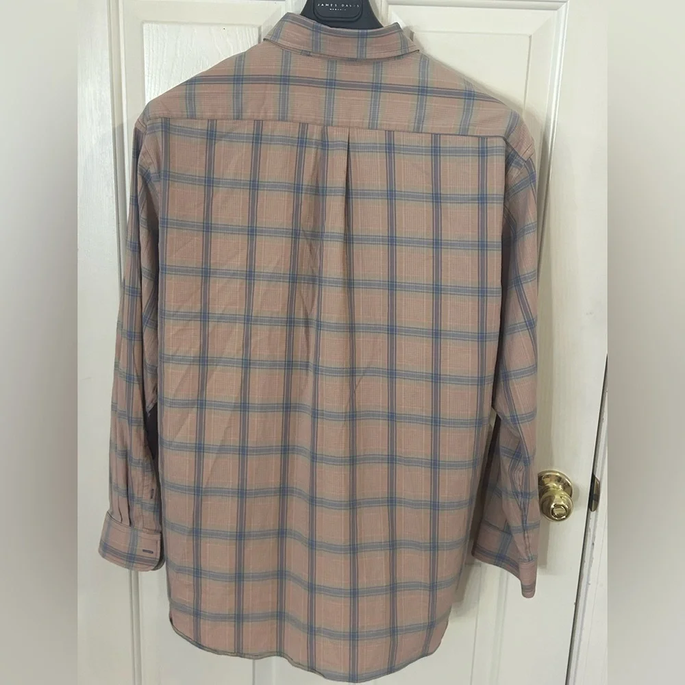 Southern Marsh Performance Dress Shirt Mens XL Burnt Taupe Plaid Button Down - Picture 3 of 8